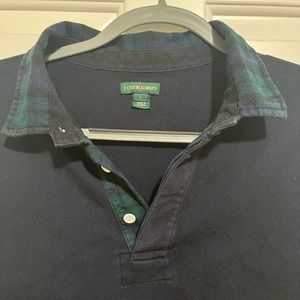 Vintage J-Crew Flannel Collar Long Sleeve Polo